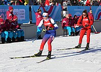 Ema Kapustová ved den blandede stafetkonkurrence