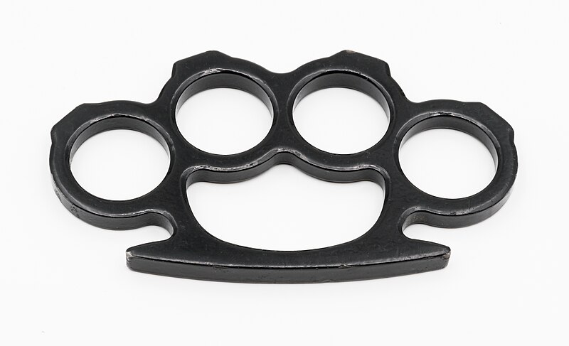 Stonewashed Knuckle Duster - Damascus Finish Brass Knuckles - Solid Steel  Fist-Loader