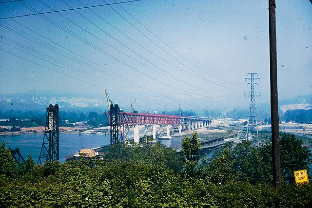 Under construction in June 1958, prior to collapse