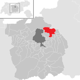 Poloha obce Absam v okrese Innsbruck-vidiek (klikacia mapa)