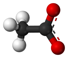 Kugle-og-pind-model af acetationen