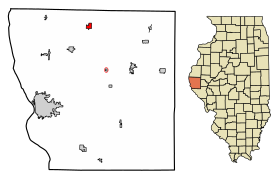 Adams County Illinois Incorporated and Unincorporated areas Loraine Highlighted.svg