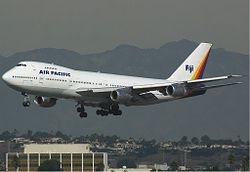 Boeing 747-200 авиакомпании Air Pacific в международном аэропорту Лос-Анджелеса