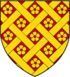 Crewe ancient: Gules semee of quatrefoils and fretty or Ancient Arms of the Crewe Family.png