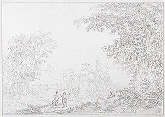Anthony Devis, An Italian Capriccio. in pen and ink Anthony Devis - An Italian Capriccio - 10654.jpg