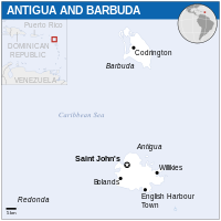 Mapa Antígua e Barbuda