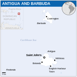 Location of Antigua and Barbuda