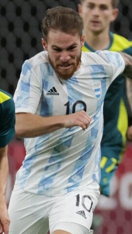 Mac Allister playing for Argentina U23 at the 2020 Summer Olympics