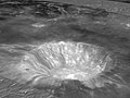 Bilder från Clementine av kratern Aristarchus och omgivning, placerad ovanpå en simulerad topografi