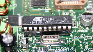 <span class="mw-page-title-main">Atmel AT89 series</span> Intel 8051-compatible family of 8 bit microcontrollers