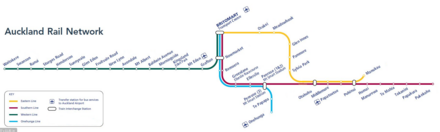 Auckland suburban rail network map
