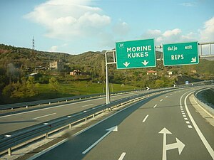 A1 Nation's Highway in Northern Albania connecting Albania with Kosovo.