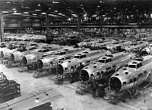 Boeing B-17Es under construction. This is the first released wartime production photograph of B-17s at one of the Boeing plants in Seattle. B-17Es at Boeing Plant, Seattle, Washington, 1943.jpg