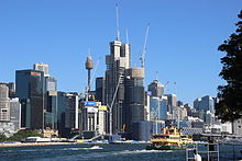 View of Barangaroo South from Balmain East in December 2014