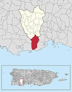 Location of Barina within Yauco in Puerto Rico