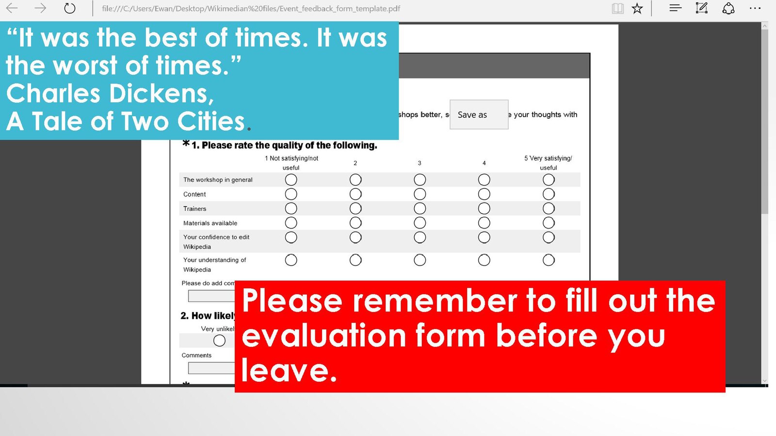 Edit presentation