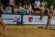 Deutsch: Beachhandball U-17-Europameisterschaften 2019 (Beach handball Euro); Tag 2: 28. Juni – Mädchen, Hauptrundengruppe I, Ungarn-Deutschland 2:1 (16:18, 23:11, 9:8) English: 2019 Women's Ech Beach Handball 17; Day 2: 28 June 2019 – Girls Main Round Group I – Hungary Vs. Germany 2:1 (16:18, 23:11, 9:8)