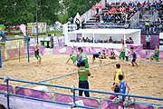 Deutsch: Beachhandball bei den Olympischen Jugendspielen 2018; Tag 6, 12. Oktober 2018; Jungen, Platzierungssspiel Ränge 5-6 – Thailand-Ungarn 0:2 English: Beach handball at the 2018 Summer Youth Olympics at 12 October 2018 – Boy's Placement Match 5-6 – Thailan-Hungary 0:2