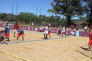 Deutsch: Beachhandball bei den Olympischen Jugendspielen 2018; Tag 4, 10. Oktober 2018; Jungs, Vorrunde, Gruppe B - Mauritius-Kroatien 0:2 English: Beach handball at the 2018 Summer Youth Olympics at 10 October 2018 – Boys Preliminary Round Group B‎ – Mauritius-Croatia 0:2