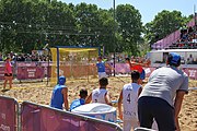 Deutsch: Beachhandball bei den Olympischen Jugendspielen 2018 in Buenos Aires; Tag 7, 13. Oktober 2018; Jungen, Halbfinale – Spanien-Kroatien 2:1 English: Beach handball at the 2018 Summer Youth Olympics in Buenos Aires at 13 October 2018 – Boys Semifinal – Spain-Croatia 2:1 Español: Handball de playa en los Juegos Olimpicos de la Juventud Buenos Aires 2018 en 13 de octubre de 2018 – Semifinales de chicos - España-Croacia 2:1