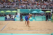 Deutsch: Beachvolleyball bei den Olympischen Jugendspielen 2018; Tag 11, 17. Oktober 2018; Jungen,Finale – Niederlande (Matthew Immers/Yorick de Groot)-Schweden (David Åhman/Jonatan Hellvig) 0:2 (20–22/15–21) English: Beach volleyball at the 2018 Summer Youth Olympics at 17 October 2018 – Final – Netherlands (Matthew Immers/Yorick de Groot)-Sweden (David Åhman/Jonatan Hellvig) 0:2 (20–22/15–21)