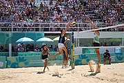 Deutsch: Beachvolleyball bei den Olympischen Jugendspielen 2018; Tag 11, 17. Oktober 2018; Jungen, Spiel um Platz 3 – Argentinien-Ungarn 2:0 (21–15/21–15) English: Beach volleyball at the 2018 Summer Youth Olympics at 17 October 2018 – Bronze Medal Match – Argentina-Hungary 2:0 (21–15/21–15)