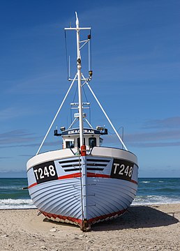 Beached fishing vessel