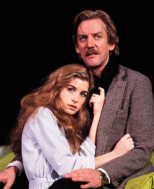 With Donald Sutherland in Lolita rehearsal, New York City