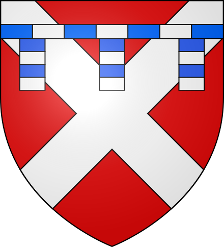Arms of Neville, with label of three points compony of Beaufort, borne as a difference by the descendants of the second marriage of Ralph Neville, 1st Earl of Westmorland (d.1425) to Joan Beaufort, a legitimised daughter of John of Gaunt (the Archbishop's grandparents)