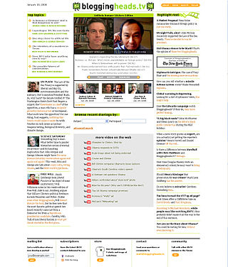 <span class="mw-page-title-main">Bloggingheads.tv</span> Video blog web site