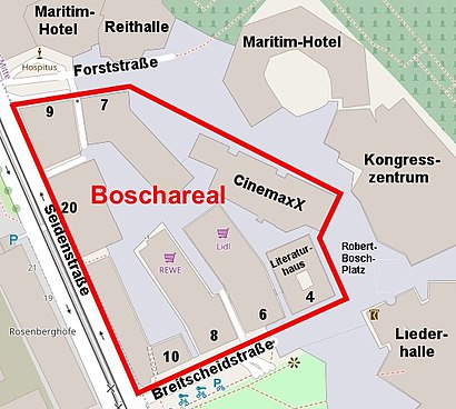 So kommt man zu Bosch-Areal mit den Öffentlichen - Mehr zum Ort Hier