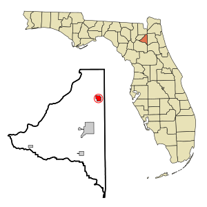 Bradford County Florida Incorporated and Unincorporated areas Lawtey Highlighted.svg