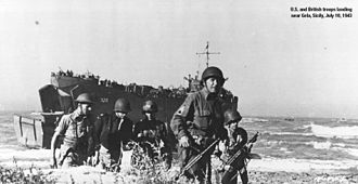 American and British troops landing near Gela, Sicily, July 10, 1943. The 82nd landed the next day. British and U. S. Troops Landing at Gela Sicily.jpg