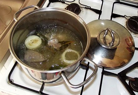 Beef broth being cooked