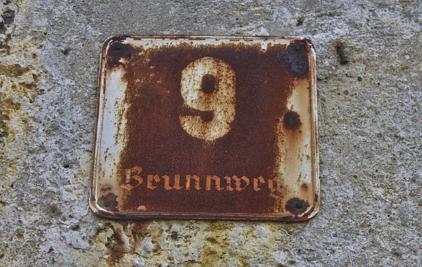 Rusty house number plate in Vienna