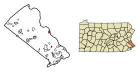 Bucks County Pennsylvania Incorporated and Unincorporated areas New Hope Highlighted.svg