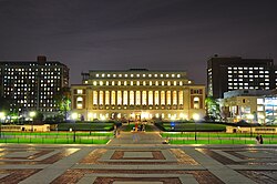 Butler Library at Columbia University, described as one of the most beautiful college libraries in the United States.[199]