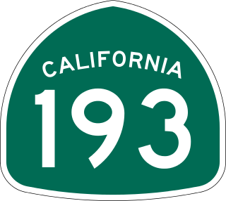 <span class="mw-page-title-main">California State Route 193</span> Highway in California
