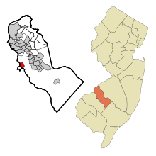 Camden County New Jerseyn sisällyttämät ja rekisteröimättömät alueet Blackwood Highlighted.svg