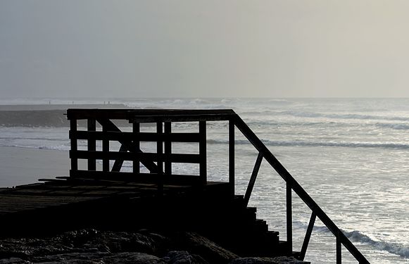 Staircase to the beach of Costa da Caparica, Portugal