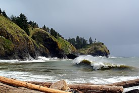 South side of Cape Disappointment and the Cape Disappointment Lighthouse Cape Disappointment and Cape Disappointment Light.jpg