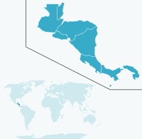 मध्य अमेरिका का मानचित्र