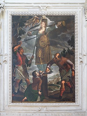 Martyrdom of Saint Agatha by Grazio Cossali in the Chiesa di San Gaetano church in Brescia.