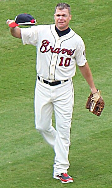 Chipper Jones salutes the crowd at Turner Field prior to his final regular-season game on September 30, 2012. Jones announced he would retire after 19