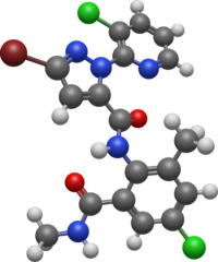 Chlorantraniliprole 3D molecular model generated using Avogadro software