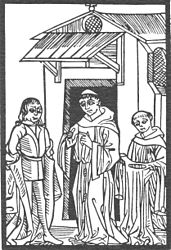 Claude Noury 1506 Knight Owein and Prior at St Patrick's Purgatory.jpg