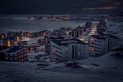 Nuuk bei Nacht