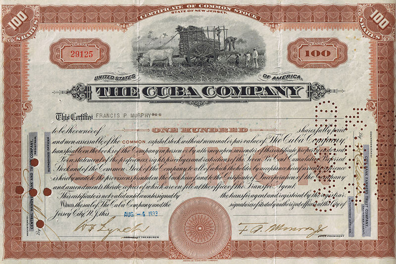 File:Common Stock The Cuba Company 1933.jpg