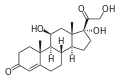 Cortisol, a naturally occurring corticosteroid, known as hydrocortisone when used as a drug