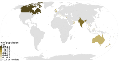 Countries by percentage Sikh.svg